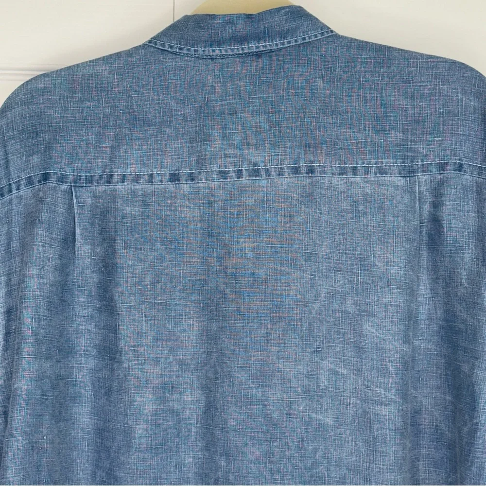 Tommy Bahama 100% linen‎ Casual Blue Button-Down Shirt
